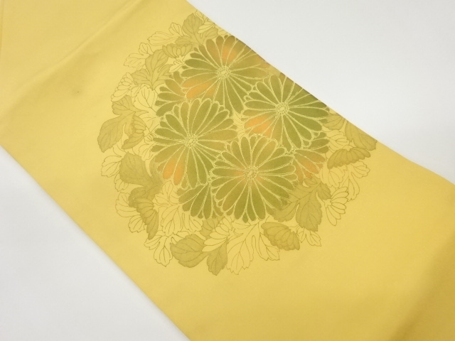 塩瀬金彩菊模様名古屋帯